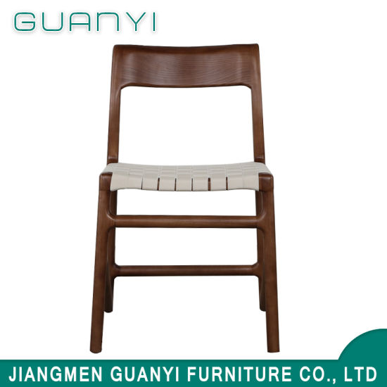 2018 Strap Seat Hotel Furniture Siling Wood Silla de comedor