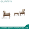 Nuevo diseño de tela ceniza madera madera estilo moderno sala de estar silla de ocio