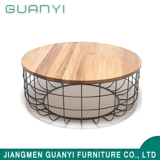 Mesa de café de metal de muebles de madera nuevo moderno 2019